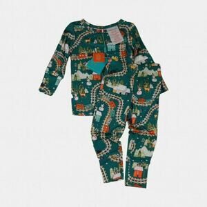Posh Peanut Wyatt Holiday Train Pajamas